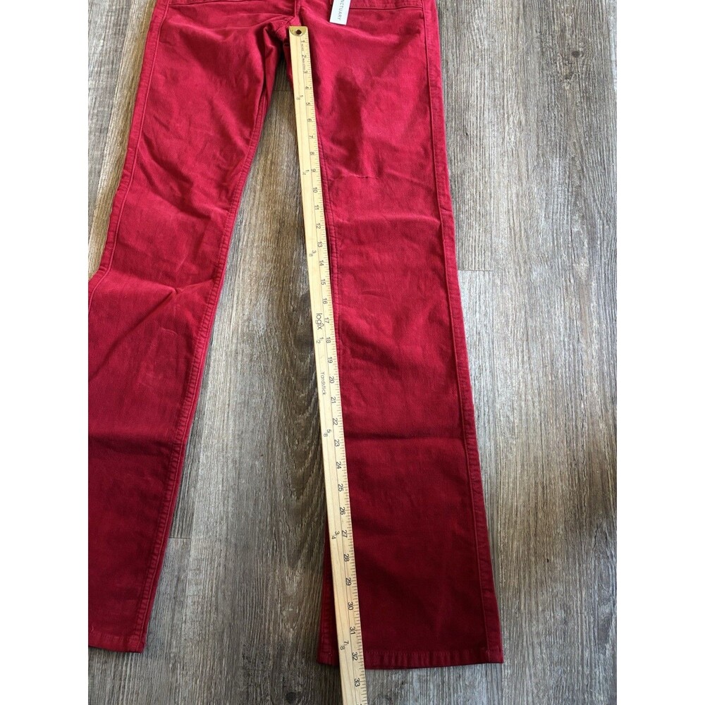Sanctuary High Waist Velveteen Bootcut Pants Cherry Lacquer Women’s 24 FLAWED - Picture 13 of 16